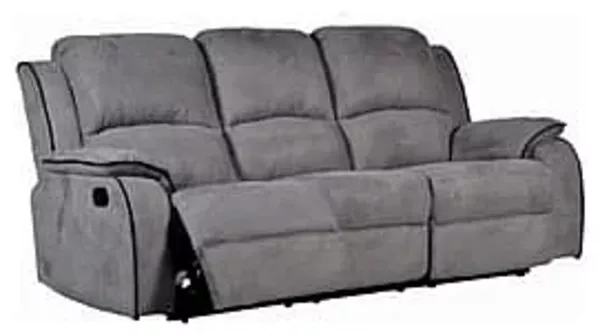 Vente-unique - Relaxsofa 3-Sitzer - Microfaser - Grau - HERNANI