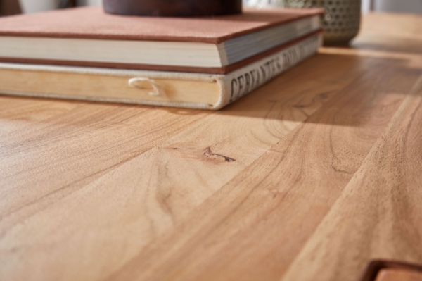 Couchtisch MUMBAI Massiv-Holz Akazie 110 cm breit Wohnzimmer-Tisch Design Natur-Produkt Landhaus-Stil Beistelltisch Bild 6