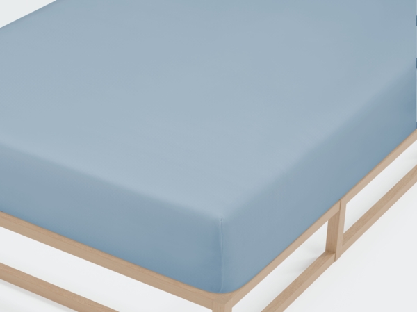 Biberna Jersey-Spannbetttuch, 100 % Baumwolle, Taubenblau, 1x 140x200 cm - 160x200 cm