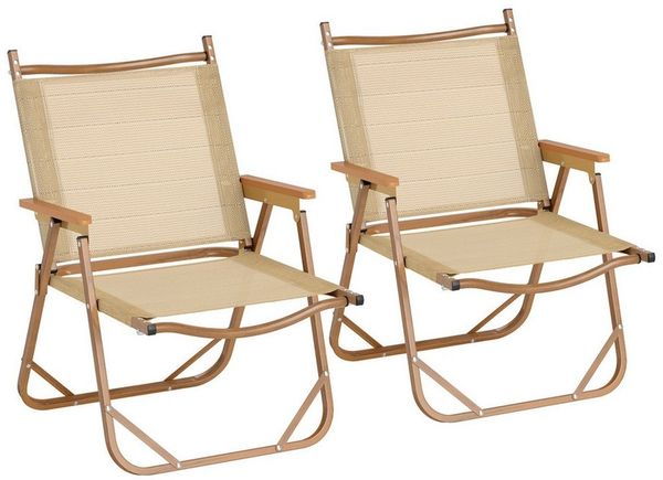COSTWAY Gartenstuhl (2 St), Klappstühle, Campingstühle klappbar, Aluminium