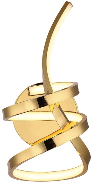 LED Wandleuchte, Alu gold, opal, geschwungen, H 35 cm Bild 7