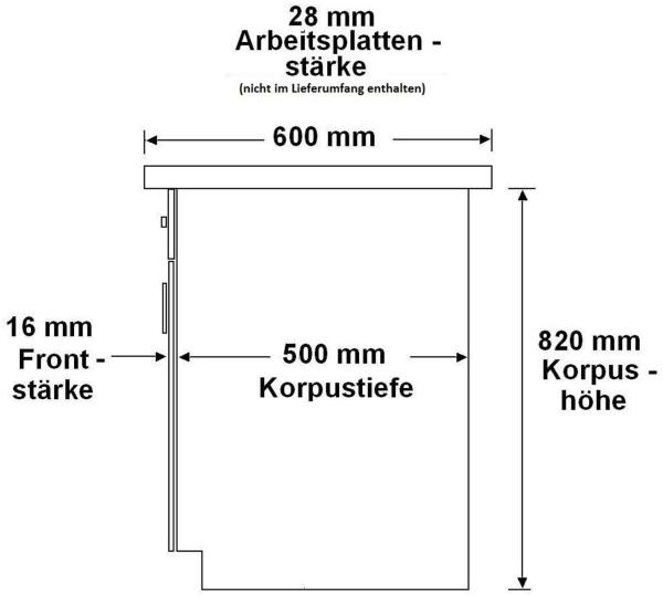 Unterschrank 40 Bianca Weiß Hochglanz + Grau Küchenzeile Küchenblock Küche Bild 2