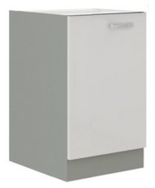 Unterschrank 40 Bianca Weiß Hochglanz + Grau Küchenzeile Küchenblock Küche Bild 6