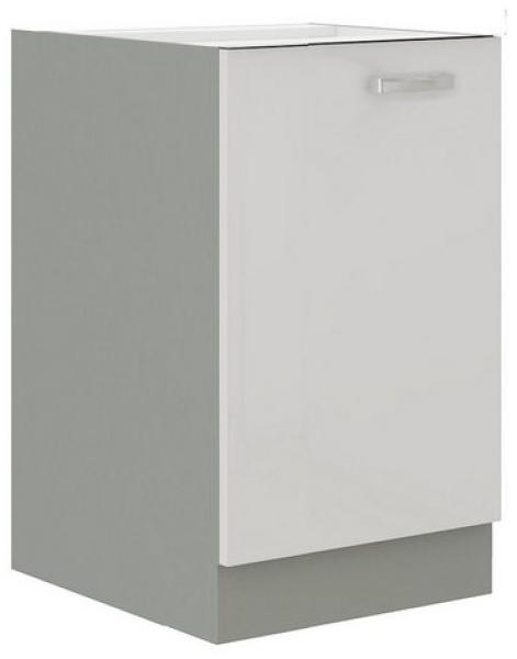 Unterschrank 40 Bianca Weiß Hochglanz + Grau Küchenzeile Küchenblock Küche Bild 4