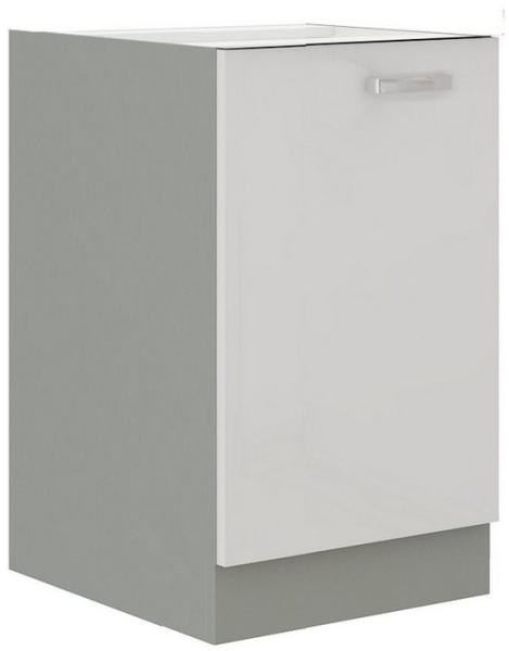 Unterschrank 40 Bianca Weiß Hochglanz + Grau Küchenzeile Küchenblock Küche Bild 5