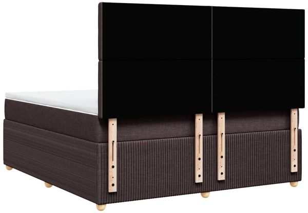 vidaXL Boxspringbett mit Matratze Dunkelbraun 180x200 cm Stoff 3292152 Bild 6