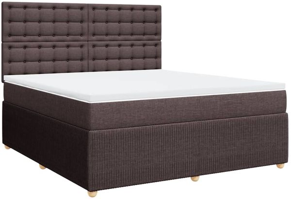 vidaXL Boxspringbett mit Matratze Dunkelbraun 180x200 cm Stoff 3292152 Bild 2