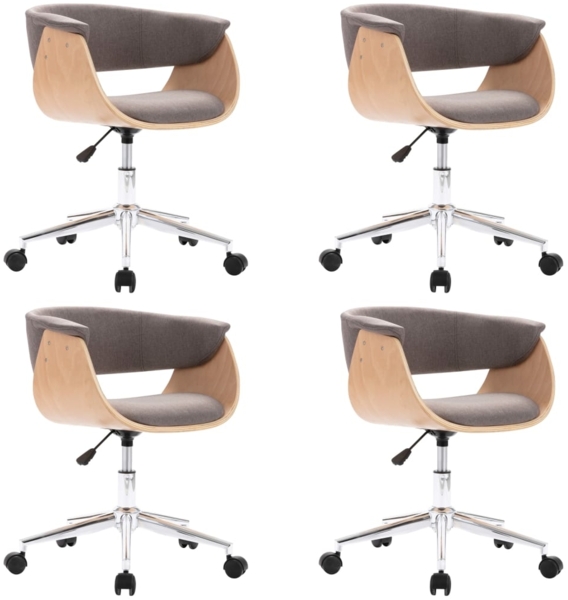 vidaXL Drehbare Esszimmerstühle 4 Stk. Taupe Stoff 3054888