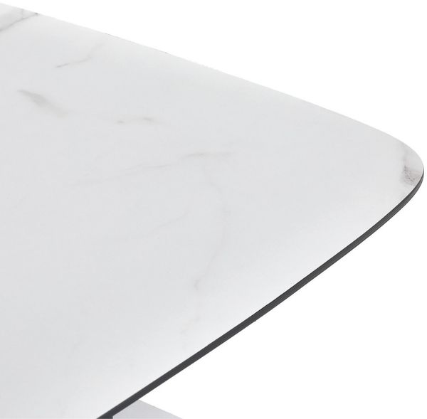 Moderner Design Couchtisch MARMOL 75cm weiss-schwarz Marmor-Optik Metallgestell Bild 5