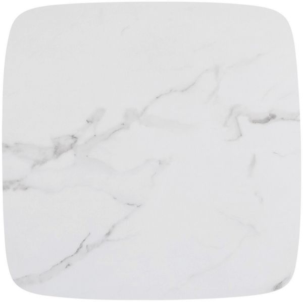 Moderner Design Couchtisch MARMOL 75cm weiss-schwarz Marmor-Optik Metallgestell Bild 3