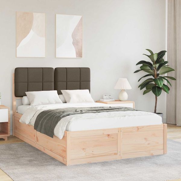 vidaXL Bettgestell mit gepolstertem Kopfteil Taupe 120 x 190 cm 3405545