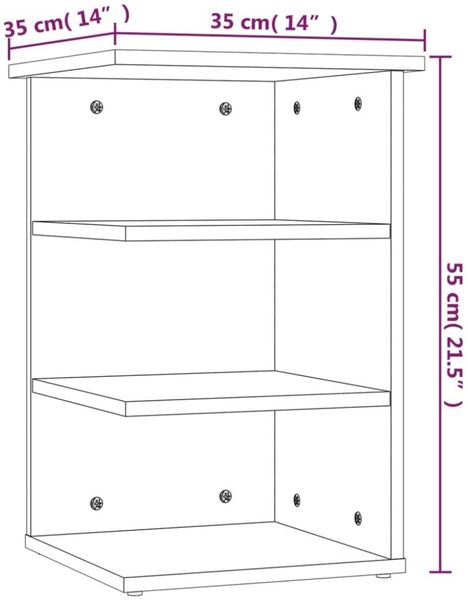 vidaXL Beistellregal Sonoma-Eiche 35x35x55 cm Holzwerkstoff 806277 Bild 4