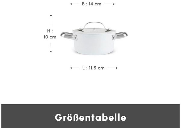 Karaca Kochtopf Karaca Swiss Crystal Almond Edelstahlgriff Kasserolle 14 cm