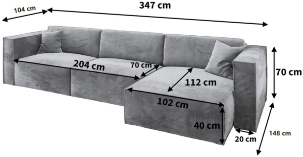 Masseno Ecksofa TOLMO mit Schlaffunktion L-Form, Sofa mit Bettkasten Bild 2