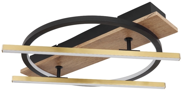 LED Deckenleuchte, Holz, 3-Stufen, Stäbe schwenkbar, L 44 cm