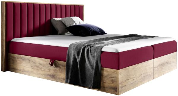 99rooms Arizona Boxspringbett 140x200 cm Velours MONOLITH Bordeaux