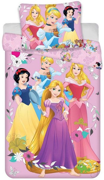 Disney Kinderbettwäsche Disney Prinzessinnen Bettwäsche-Set Cinderella 140 x 200 cm, Renforcé, 2 teilig