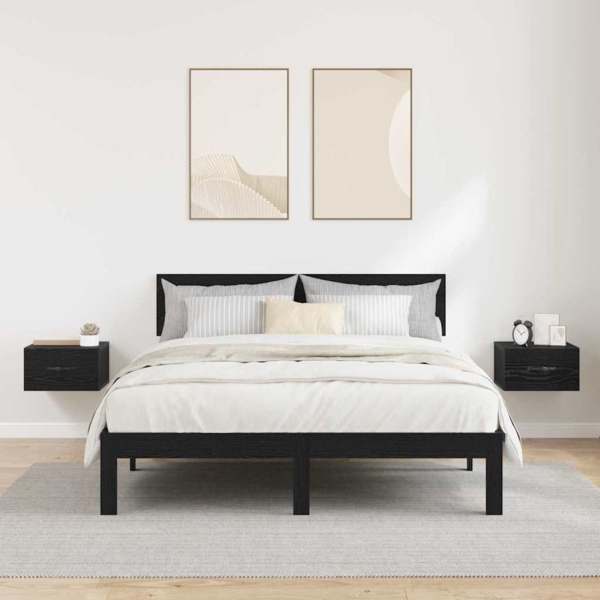 vidaXL Nachttisch 2 pcs Schwarz Eichen-Optik 35 x 35 x 20 cm 882355 Bild 3