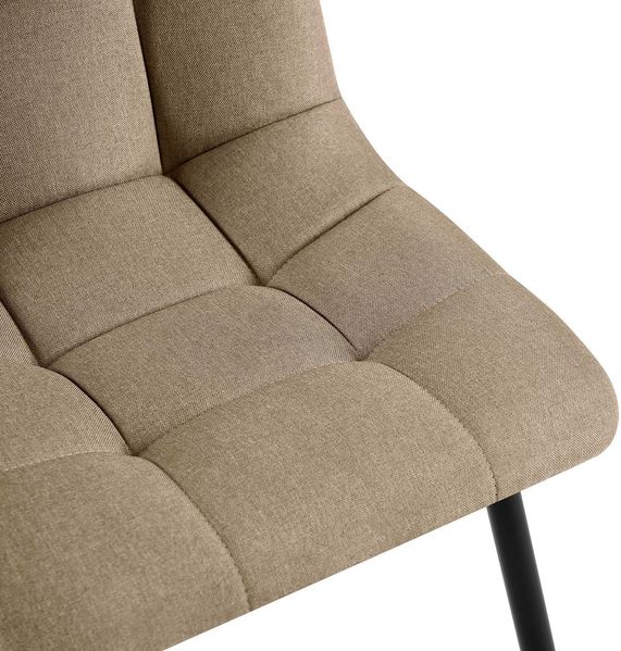 CLP 2er Set Esszimmerstuhl Tilde gepolstert mit Rückenlehne bis 150 kg belastbar,taupe Stoff Bild 6