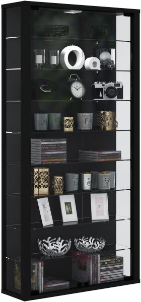 Vitrinenschrank Glas Wandschrank Vitrine Sammlervitrine Hängeschrank schwarz