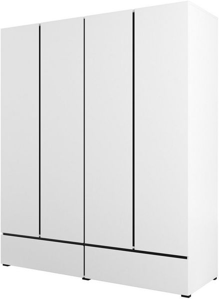 INOSIGN Drehtürenschrank Cross, moderner griffloser Kleiderschrank Wäscheschrank mit Schublade, Garderobe, Türen