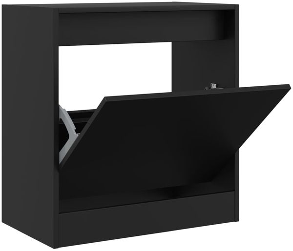 vidaXL Schuhschrank Schwarz 60x34x63,5 cm Holzwerkstoff 839939 Bild 2