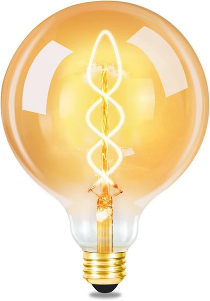 ZMH Vintage E27 LED-Glühbirne: Retro-Edison-Glühbirne G125, große dekorative Kugellampe, 4 W, warmweißes Filament, nostalgische Beleuchtung, sparsam