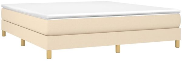 vidaXL Boxspringbett mit Matratze Creme 160x200 cm Stoff 3144188 Bild 3