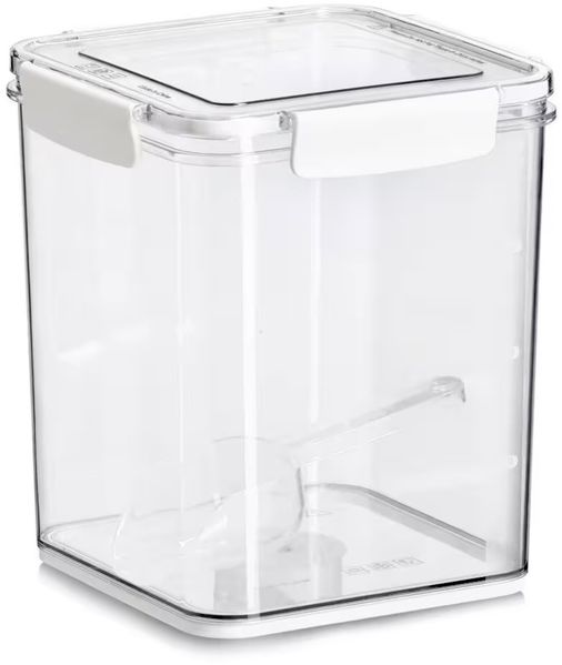 ZELLER 14777 Vorratsdose 4200 ml aus Kunststoff transparent mit Löffel, ca. 18 x 18 x 20,5 cm