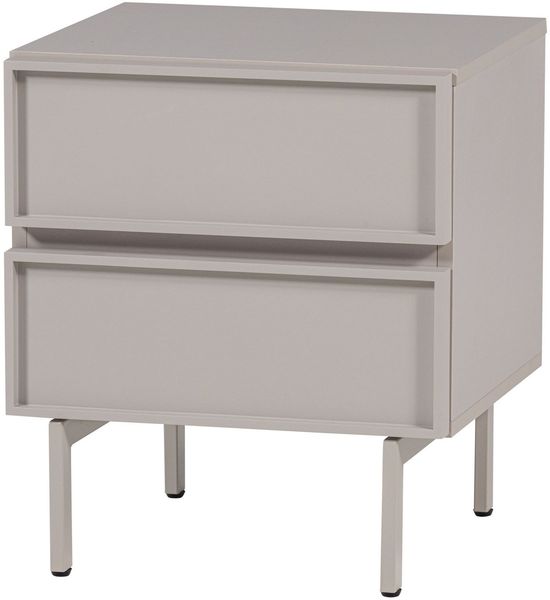 Nachttisch Tours Melamin MDF, modern mit 2 Schubladen und viel Stauraum, Sand, 51x45x42 cm