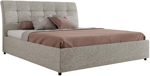 Polsterbett mit Lattenrost Gasfeder Doppelbett GALA CLASSIC gepolstert Kopfteil Bettkasten - 140x200 cm - Hellgrau Strukture Bild 5