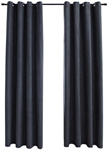 vidaXL Verdunkelungsvorhänge mit Metallösen 2 Stk. Anthrazit 140x225cm 134459