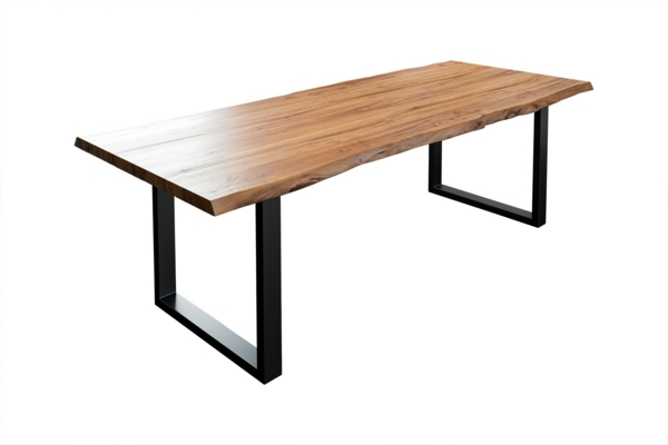 Esstisch Baumkante massiv Akazie natur 200 x 100 schwarz LIAM 68917755