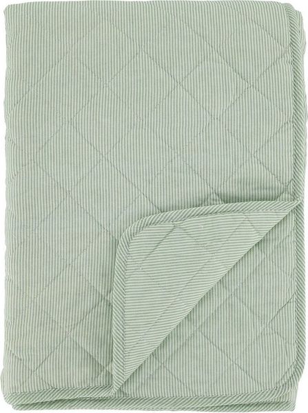 Chic Antique - Decke Quilt Kuscheldecke 180x130cm Grün Weiß Gestreift 16119521