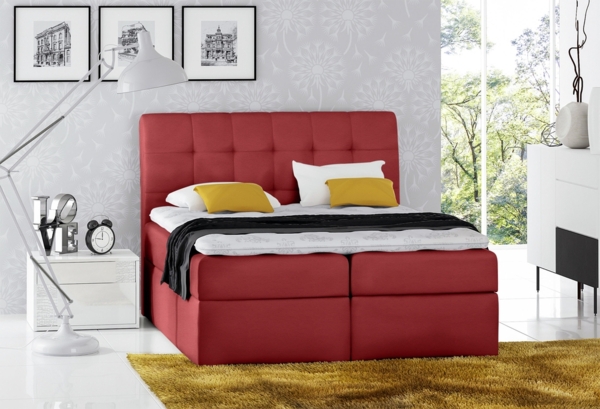 99rooms Bagira Boxspringbett Kunstleder 200x200 cm Rot