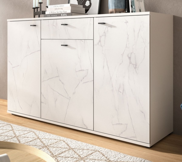 Sideboard Marble in weiß Marmor 139 cm