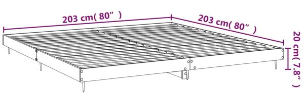 vidaXL Bettgestell ohne Matratze Sonoma-Eiche 200x200 cm Holzwerkstoff 832216 Bild 10