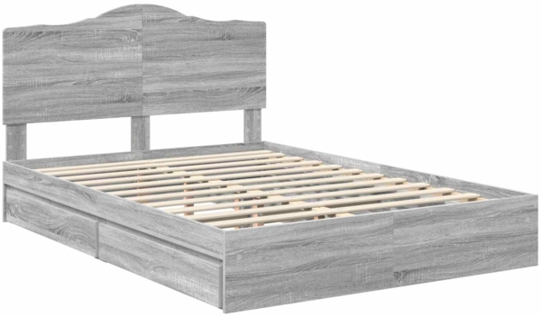 vidaXL Aufbewahrungsbett Graues Sonoma 160x200 cm Holzwerkstoff 3413490 Bild 3