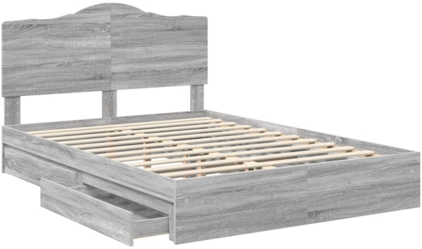 vidaXL Aufbewahrungsbett Graues Sonoma 160x200 cm Holzwerkstoff 3413490 Bild 4