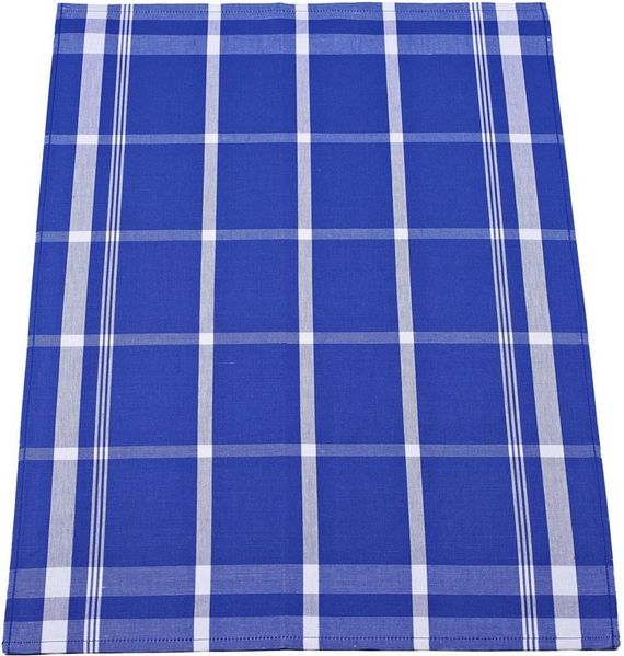 ROSS Geschirrtuch Exclusiv, (Set, 3-tlg), Blockkaro, 50% Baumwolle, 50% Leinen, 50x70 cm