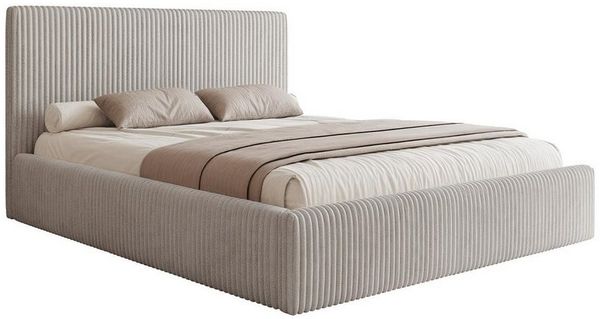 Compleo Polsterbett ASTA, Slim und elegant, grober Cordstoff, Designbett, mit Bettkasten, ohne Matratze
