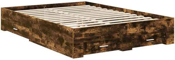 vidaXL Bettrahmen mit Schubladen Raucheiche 135 x 190 cm Holzwerkstoff 3410908 Bild 6