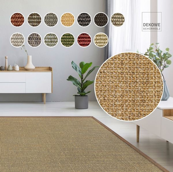Dekowe Sisalteppich Mara S2 mit Bordüre Spezial, rechteckig, Höhe: 5 mm, 100% Sisal, auch als Läufer, Wohnzimmer