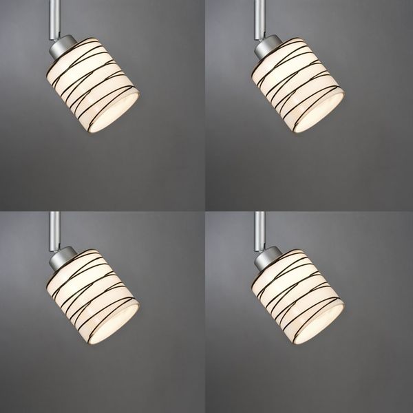 4 x Paulmann Lampenschirm E14 Öffnung ca. 3 cm Wobble Zyli Glas Ersatzglas, Schirm, Ersatzschirm Zylinder Form Streifen schwarz