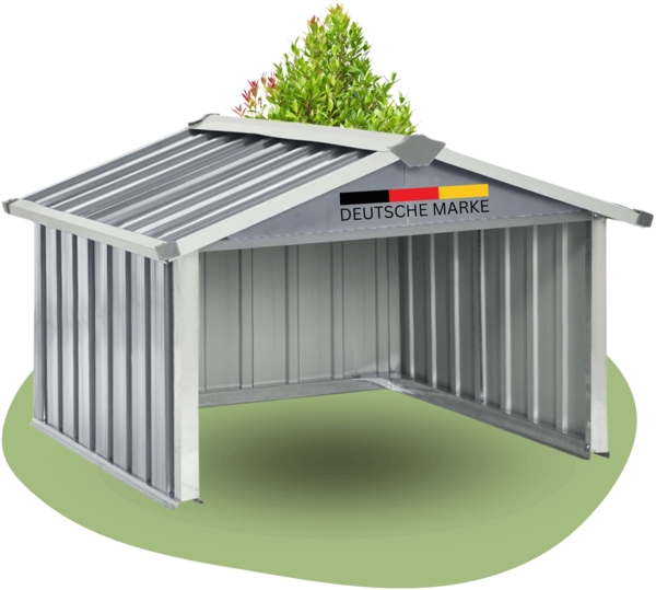 DELUKE® Mähroboter Garage aus Metall - 92x97x63cm | Dach Carport Überdachung für Rasenmäher Rasenroboter Automower Garten Mährobotergarage Regenschutz für Rasenmäher, Grau