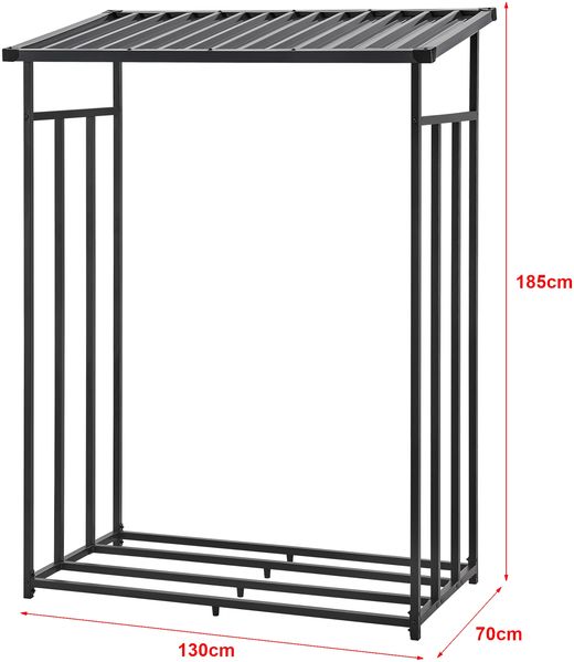 Brennholzregal Yakutat Schwarz 185x130x70 cm [casa. pro] Bild 3