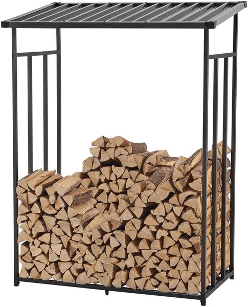 Brennholzregal Yakutat Schwarz 185x130x70 cm [casa. pro] Bild 2