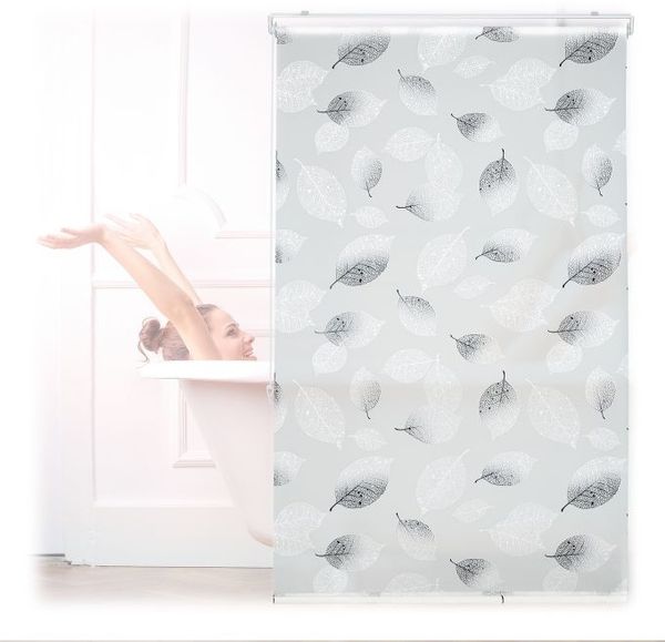 Relaxdays Duschrollo mit Blätter Design