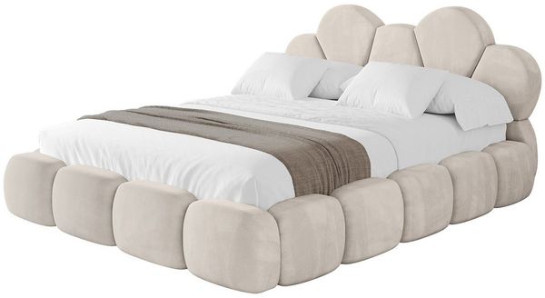 ALTDECOR Polsterbett LANA (Polsterbett mit Bettkasten und Lattenrost, Boxbett ohne Matratze), Doppelbett mit Stauraum, Bett mit Kopfteil