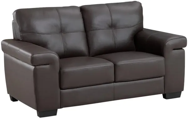 Vente-unique - Ledersofa 2-Sitzer - Braun - HAZEL